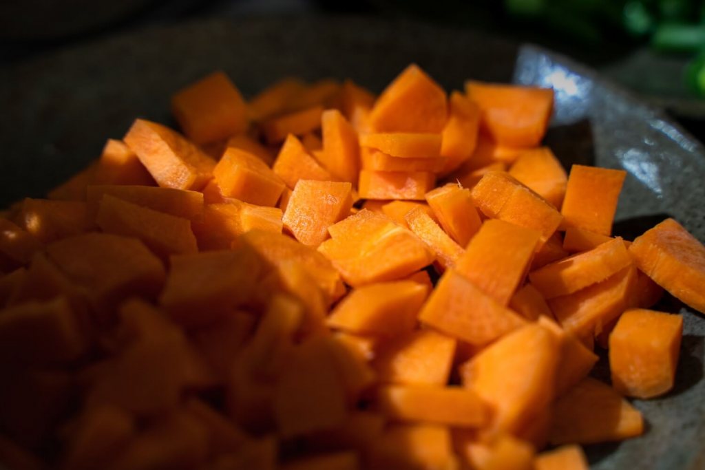 Sweet potatoes ready for cooking